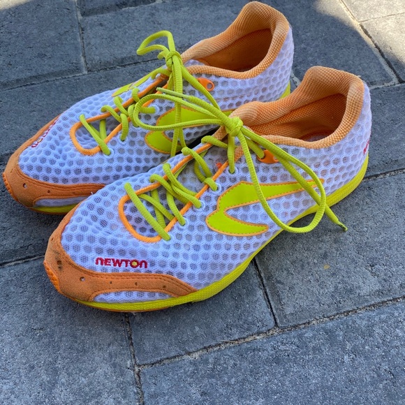 Newton running shoes white orange yellow size 10